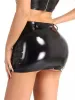 Skirt Wet Look PVC Skirts Zipper Open Front Shiny PU Leather Package Hip Micro Mini Faldas Tights Hot Sexy Pencil Skirt Clubwear Jupe