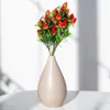 Flores decorativas simulação buquê de morango ramo frutas falsas adornam decoração de escritório de plástico artificial