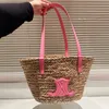 2024 designer de moda saco bolsa sacola retro artesanal grama tecido cesta vegetal praia férias grande capacidade versátil