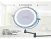 Nouvelle mode 7 pouces LED Miroir de salle de bain Double bras étendent 2 surface de maquillage Miroir Magnification 10x Metal Round Wall 7568633