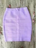 Beaukey Summer Quality Lavender Bandage kjolar Summer Autumn Women Purple High midja tät klänning Bodycon XL Pencil Vestidos 240307