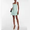 Casual Kleider 2024 Sommer Frauen Sexy Weg Von Der Schulter A-Line Mini Kleid Stricken Mode High Street Mädchen Geburtstag Party