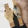 Fashoin Style Watches Women Watch Quartz Movement All Diamond Iced Out Wristwatch High Quality Unisex Dress Wristwatches Lady Cloc2385