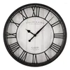 Wall Clocks Better Homes & Gardens 20" Black And White Analog Round Raised Roman Numerals Grill Clock Decor