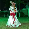 Unieke Mexicaanse trouwjurk met roze bloemen kralen zeemeermin Boho civiele bruidsjurken lange mouw vestido de novia vestido de casmento gewaad mariee 2024