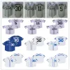 The Sandlot Movie Baseball Jerseys - Benny „The Jet” Rodriguez, Squents, Yeah -Yeah McClennan zszyty w szarym, białym, niebieskim