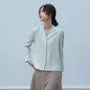 Blouses pour femmes couleur unie bureau dame en mousseline de soie chemises fond court 2024 printemps été femmes Blouse élégant hauts Blusa Mujer