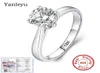 Yanleyu med certifikat 18K Stamp White Gold Ring 2 Carat Solitaire Round Diamond Wedding Engagement Rings for Women PR416 2202092932701