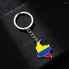 Porte-clés en acier, carte colombienne, pendentif, bijoux