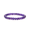 Bracciale con perline in pietra naturale ametista occhio di tigre per donna uomo 6 mm perline fascino elastico guarigione Reiki Yoga meditazione gioielli D Dhtsp