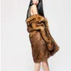 Autumn And Winter New Women's Fur Imitation Fox Hair Mid Length Coat Thickened Warm Windbreaker Large 583951