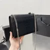 Zonsondergang Schoudertassen Designer Tas Luxe Crossbody Kettingtas Echt leer Dameshandtas Mode Portemonnee Flap Krokodil Alligator Patroon Goud Zilver Letter Portemonnee