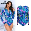Swimwear Nadanbao Summer Sexy One Piece Suits Women Long Sleeve Zippper Surfing Beachwear Female Blue Fashion Party Swimsuit