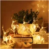 Led Strings Deer Led String Light Battery Operated 10Led 20Led Reindeer Indoor Decoration For Home Holiday Festivals Outdoor Xmas Drop Dhdzb