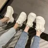 Par pappa skor enkel plattform chunky sneakers kil för kvinnor casual skor andas mesh sommarsport löpande sko lättvikt tenis feminino spets upp a33