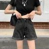 Kvinnors shorts 2024 Summer Korean Fashion Streetwear Girls Sexig hög midja denim Kvinnor Jeans ihåliga breda ben kvinnliga