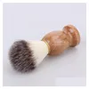 Other Hair Removal Items Shaving Brush Badger Hair Men Barber Salon Facial Beard Cleaning Appliance Shave Tool Razor Wood Handle For D Dhvly