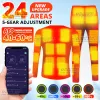 Polen Winter Thermisch verwarmde jas Mannen Vest Verwarmd ondergoed 24 Aangenees Winterjack Heren Ski -pak USB Elektrische thermische lange Johns