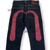 Brand Designer Evisued Mens Pants Jeans Evisulies M-shaped Embroidery Straight Tube Wide Leg Pants Hip Hop Long Edge Street Casual EV Jeans M Oversize 5JWG 5JWG 107