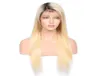 1bT613 Glueless Full Lace Human Wig with Baby Hair Pre Plucked 150 Density Brazilian Remy Hair Ombre Blonde Human Hair Wigs1869027