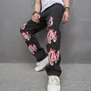 Men Casual Jeans Fat Relaxed Loose Pants Wide Leg Street Dancing Skateboard Pants Denim Jean Straight Trousers Clothing Big Size Vintage 40B19