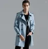 Men039S Trench Coats Coat Autumn Double Breasted Classic Fashionable Solid Color Turndown Collar Windbreaker 2022 Long Men S69984452