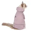 Kattdräkter husdjur för hundar mysiga med fickor Katter mjuka tvåben design tröja värme komfort höst vinter