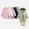 Down Coat Girls Babys Kids Jacket 2021 Warm Plus Thicken Winter Autumn Cotton Outerwear Hooded Childrens Clothing Drop Delivery Dhqol