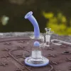 Bong in vetro inebriante da 5 mm Narghilè Gabbia per uccelli Perc Viola Blu Verde Rosa Tubi per acqua Bong Cupola Piattaforme petrolifere Paraspruzzi Dab Rig Tubo piegato Tubo LL