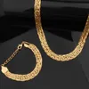 Gold Color Hollow örhängen Halsband Set Fashion Women Dubai Africa Luxury Punk Jeweller Choker Wholesale Accessaries 240320