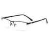 Lunettes semi-sans cadre pour hommes d'affaires, monture en alliage S41001, lunettes classiques pour hommes, montures de Prescription avec charnière à ressort 240227