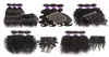 Kisshair remy brasiliansk mänsklig hårförlängning 3 buntar med stängning 200 g set rak kropp jerry lockigt hår weft 4x4 spetsstängningar1685455