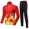 Men Tracksuit Survetement Football Kids Soccer Jerseys Set Winter velvet Clothing Training Uniforms 240306