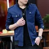 Primavera outono jaqueta masculina moda coreana gola alta denim calças de carga puro algodão casaco roupas superiores 240304