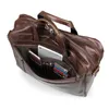 Tas A4 Vintage Koffie Zwart Echt Leer Executive Mannen Messenger Zakenreizen 15,6'' Laptop Aktetas Portfolio M7319