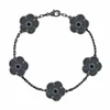 Designer Bracelets VanCF New Sterling Silver Black Clover/Four Leaf Necklace Womens Jewelry Set Classic Fashion Brand
