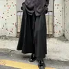 Calças masculinas Mens Dark Knight Estilo Japonês Genderless Culottes Necessidades Casal Mid-Length Retro Solto Casual Cor Sólida