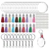 Keychains 200 st akryl Keychain Blanks -kit för DIY -projekt Hantverk med nyckelringar Hoppar runda klara skivor Cirklar Tassel Dropshi2810