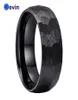 Zwarte hamerring zwarte wolfraam trouwring voor mannen vrouwen Veelzijdig gehamerd geborstelde afwerking 6MM 8MM Comfort Fit 2202237326470