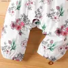 Jumpsuits Baby Girl Floral Pattern Bow Design Jumpsuit L240307