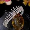 Saç klipleri asnora kübik zirkonya kristal tiara gelin taç bayanlar düğün aksesuarları parti için uzun kafa bandı cz mücevher