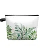 Kosmetiska väskor ins stil tropiska växter eucalyptus blad makeup väska påse reser väsentliga kvinnor arrangör lagring blyerts fodral