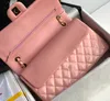 10A أكياس مصممة عالية الجودة مصممة Crossbody Bag Classic Flap Bag 25cm Bag Bag Bag Bag Bright Designer Counter Counter Lattice Pink Facs for Women with Box