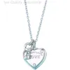 Projektant Tiffanyco Naszyjnik t Domowy Naszyjnik 925 Srebrny Srebrny W kształcie serca Głowa Miłość Miłość w kształcie serca Łańcuch obojczyka