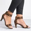 Sandalen Size35-43 Zwart/Rood/Roze/Wijnrood/Kaki/Luipaardprint Vrouwen Schoenen Zomer Fijne hak Sexy Mode Outdoor Voor Vrouw