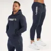 Спортивный костюм Jogger Sports Fiess, хлопковая толстовка с принтом, брюки, комплект из двух предметов, спортивная одежда для бега и бега, спортивная мужская одежда