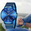 Mens Watches Lige Top Brand Luxury Blue Waterproof Wrist Watches Ultra Thin Date Simple Casual Quartz Watch for Men Sport Clock Q280L