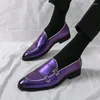 Sapatos casuais mocassins masculinos negócios formais borla couro mocassim sola macia casamento roxo tamanho grande: 38-48