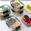 Bento Boxes Food Fruit Sealed Bento Microwave Lunch Kids Container School Compartents Box med burk för bärbar transparent sallad L240308