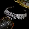 ASNORA – pinces à cheveux en cristal de zircone cubique, diadème de mariée, accessoires de mariage pour dames, bandeau Long pour fête, bijoux CZ